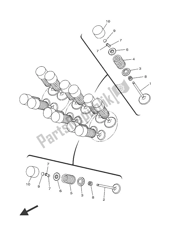 Tutte le parti per il Valvola del Yamaha MT 09A 900 2016