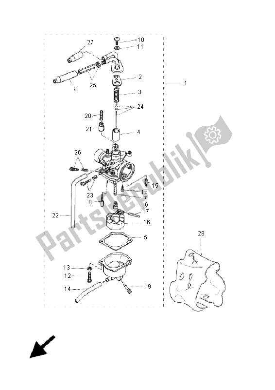 Alle onderdelen voor de Carburator van de Yamaha EW 50 Slider 2006