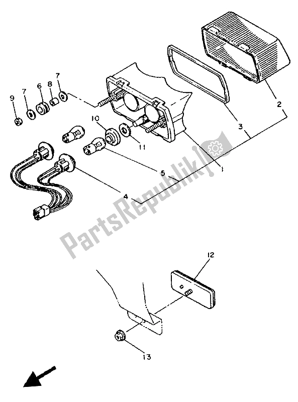 Todas as partes de Luz Traseira do Yamaha FZR 400 RR 1992