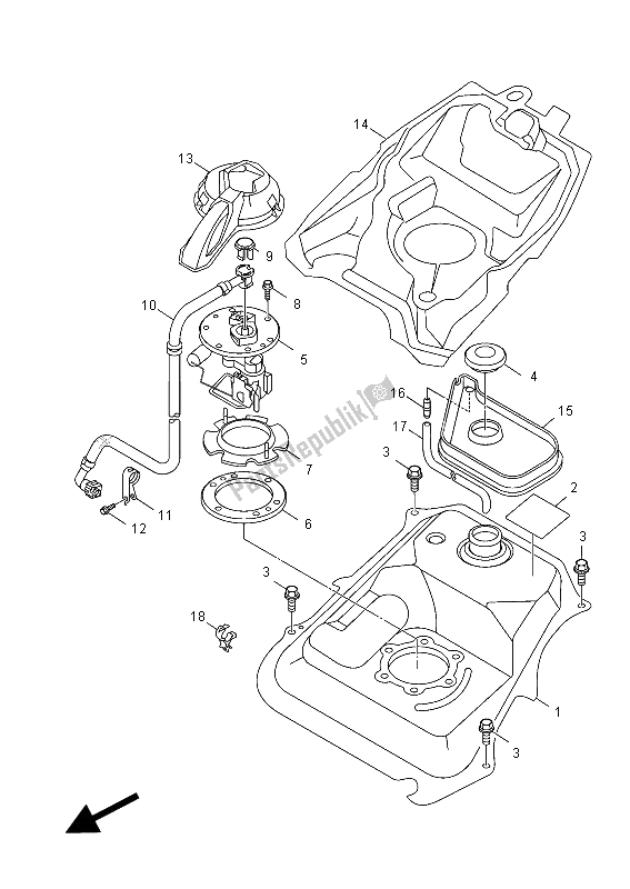 Tutte le parti per il Serbatoio Di Carburante del Yamaha HW 125 2012