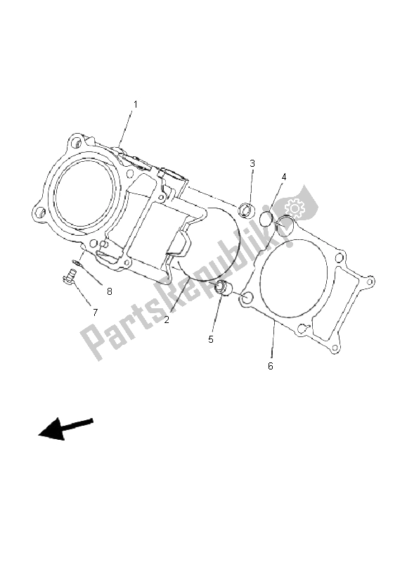 Alle onderdelen voor de Cilinder van de Yamaha YFM 450 FX Wolverine Sport 4X4 2006