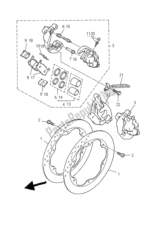 Alle onderdelen voor de Remklauw Voor van de Yamaha XJ 900S Diversion 2002