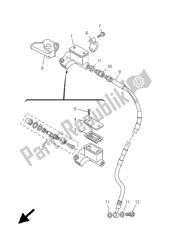 Wszystkie części do Przedni Cylinder G?ówny (lw) Yamaha TT R 125E SW LW 2005