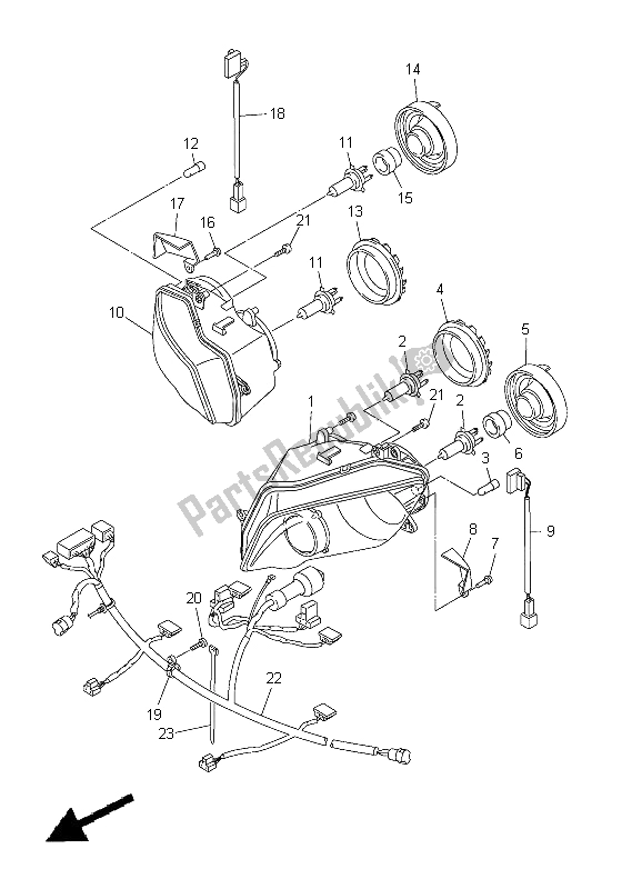 Tutte le parti per il Faro del Yamaha YZF R1 1000 2005