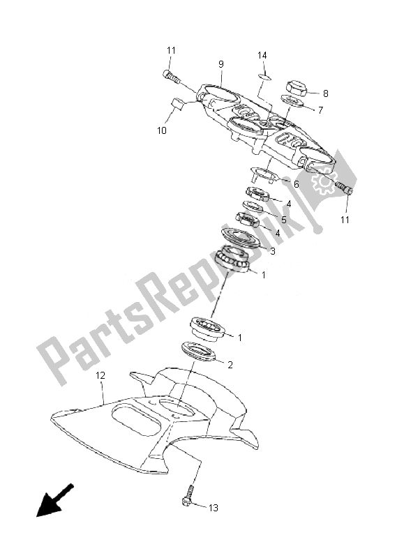 Todas las partes para Direccion de Yamaha FJR 1300A 2010