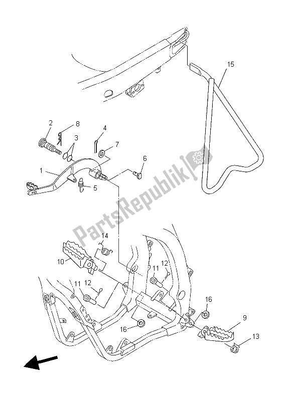 Todas las partes para Soporte Y Reposapiés de Yamaha YZ 450F 2006