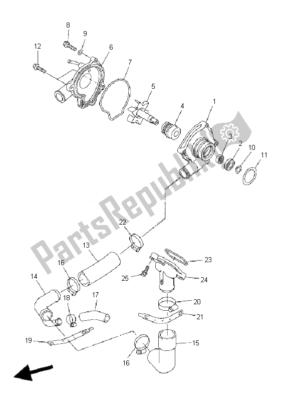 Todas las partes para Bomba De Agua de Yamaha FZ6 NA 600 2007