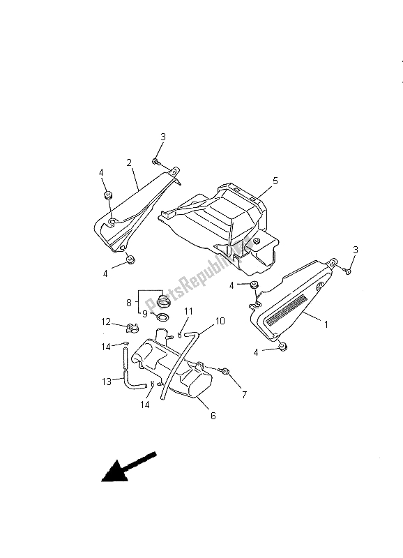 Todas las partes para Cubierta Lateral de Yamaha FZS 600 SP 2000