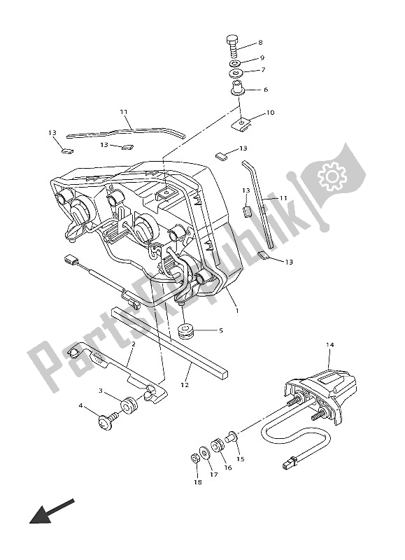 Todas las partes para Luz De La Cola de Yamaha FJR 1300 AE 2016