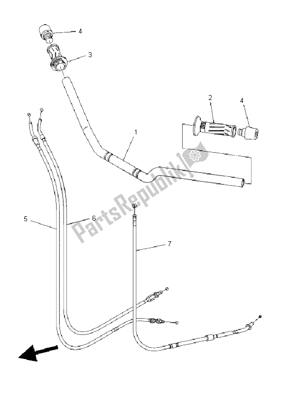 All parts for the Steering Handle & Cable of the Yamaha XJ6 FA 600 2011