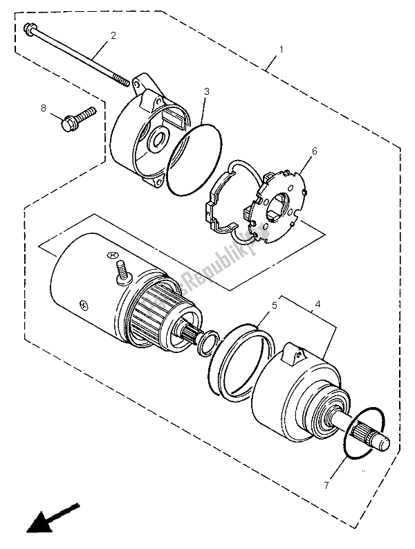 Todas as partes de Motor De Arranque do Yamaha XV 1100 Virago 1995