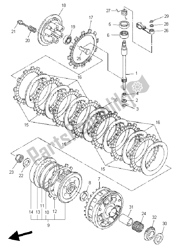 Alle onderdelen voor de Koppeling van de Yamaha FZ1 NA Fazer 1000 2010