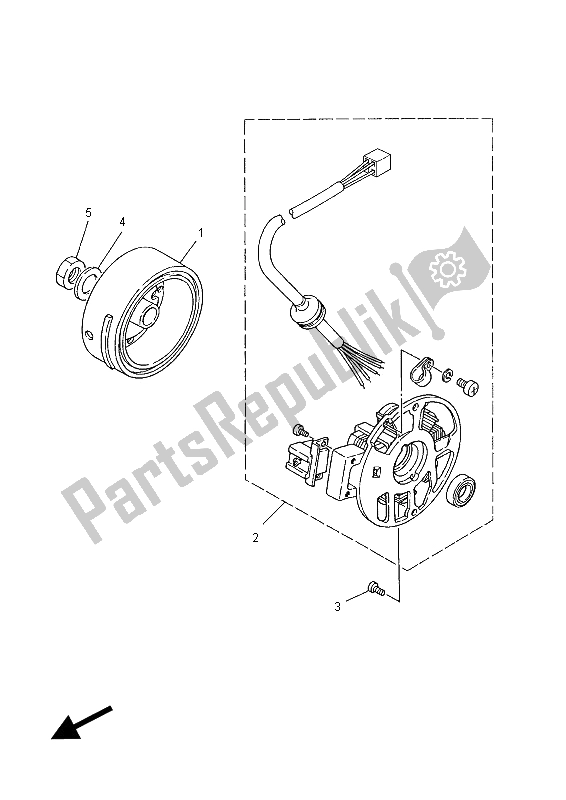 All parts for the Generator of the Yamaha YN 50 Neos 2012