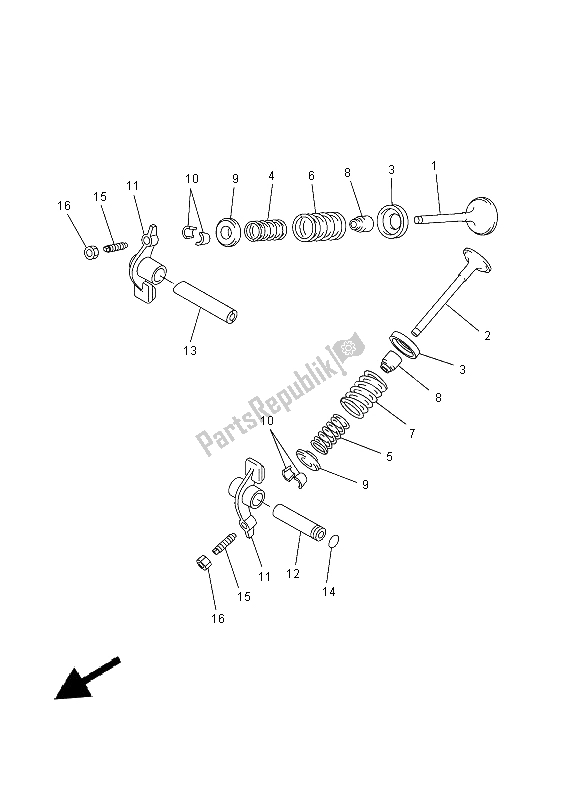 Alle onderdelen voor de Klep van de Yamaha YP 250 RA 2014