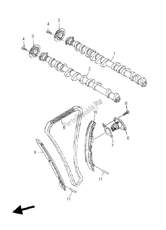 Tutte le parti per il Albero A Camme E Catena del Yamaha FZ1 SA Fazer 1000 2010