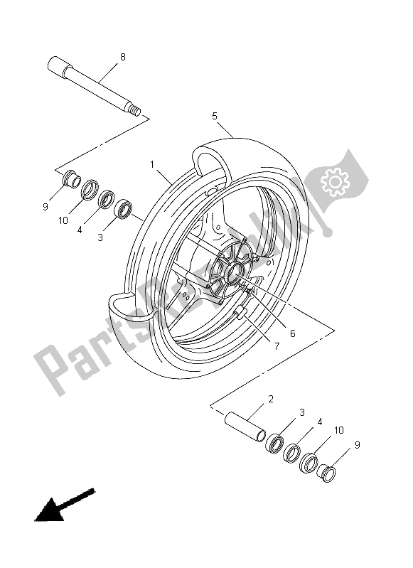 Tutte le parti per il Ruota Anteriore del Yamaha YZF R1 1000 1998