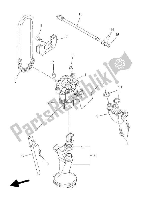 All parts for the Oil Pump of the Yamaha FZ6 Sahg 600 2009