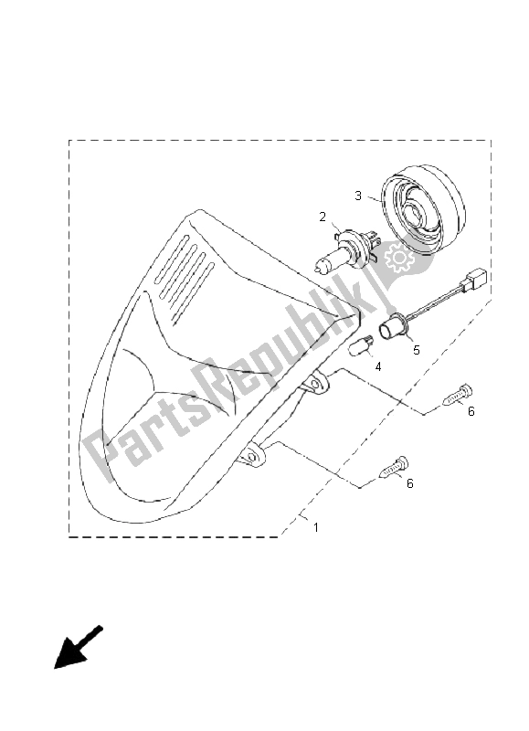 Alle onderdelen voor de Koplamp van de Yamaha XC 125E Vity 2011