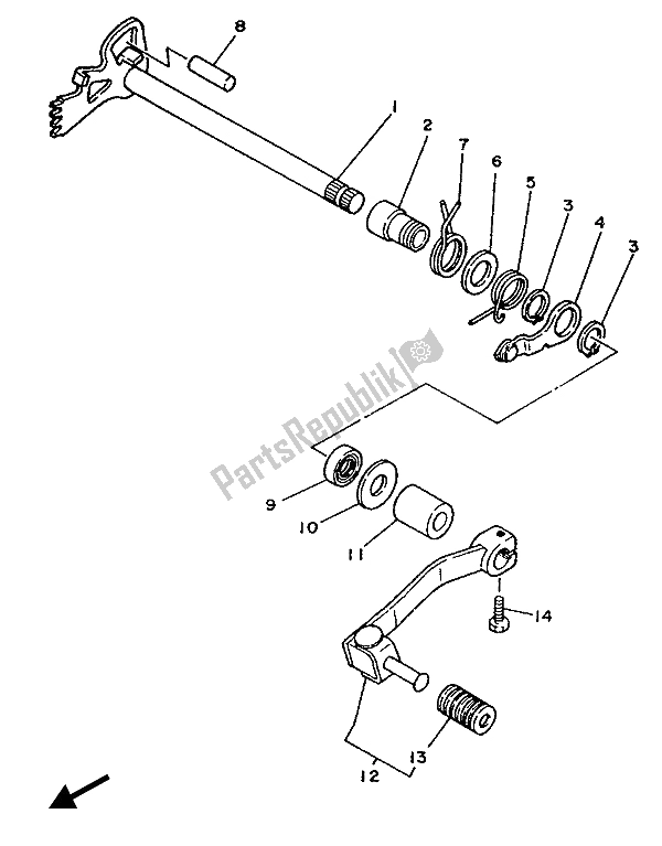 Todas las partes para Eje De Cambio de Yamaha XT 350 1987