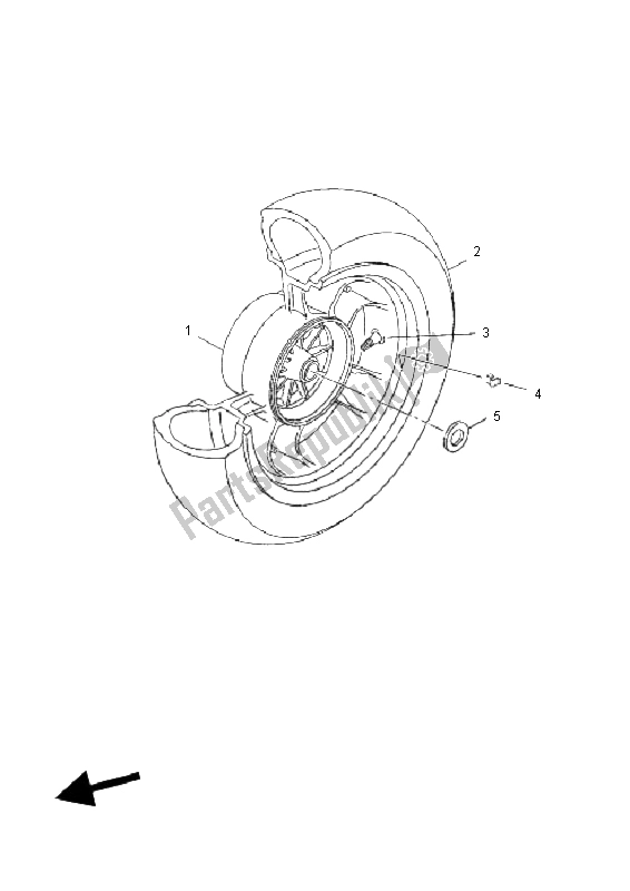 All parts for the Rear Wheel of the Yamaha YP 250R Sport X MAX 2011