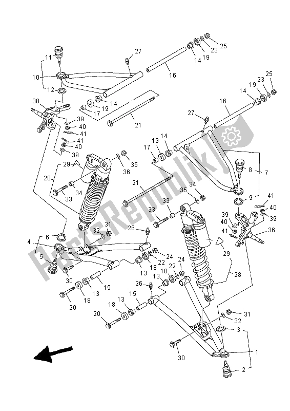 All parts for the Front Suspension & Wheel of the Yamaha YFZ 450R 2014