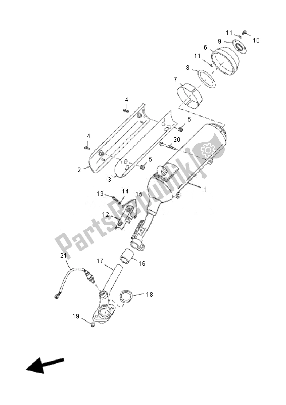 All parts for the Exhaust of the Yamaha YP 250R X MAX 2010