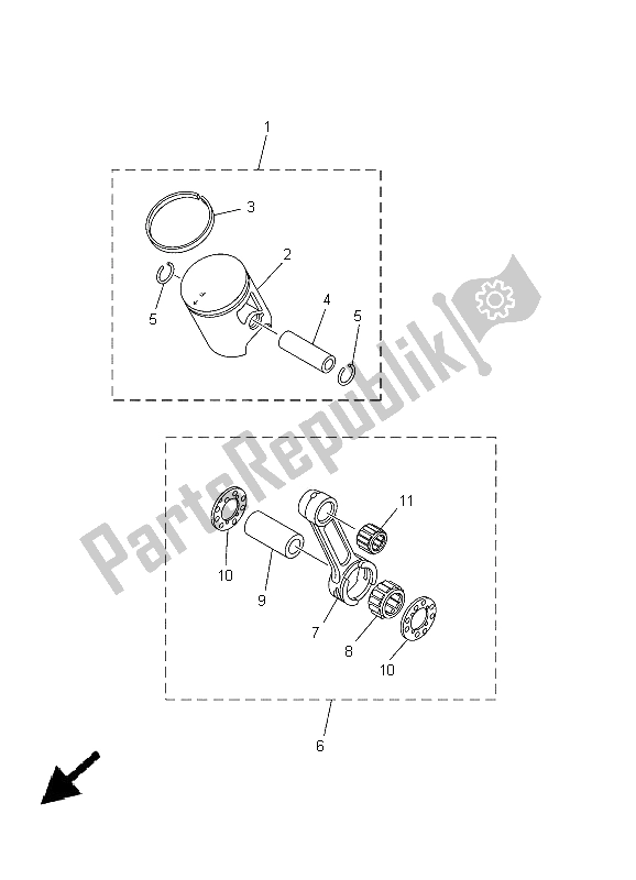 Toutes les pièces pour le Pièces Optionnelles 1 du Yamaha YZ 85 SW LW 2005