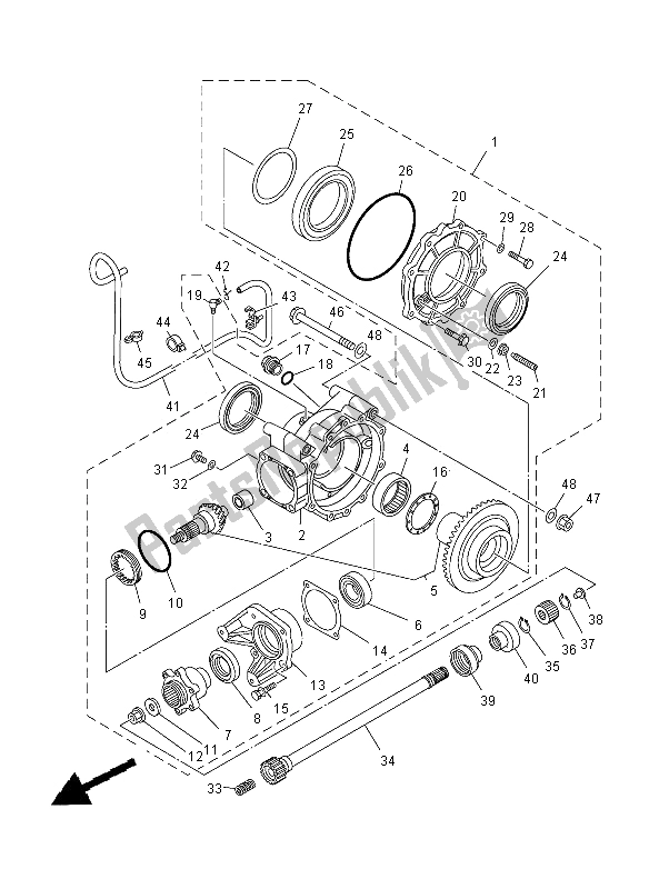 All parts for the Drive Shaft of the Yamaha YXR 700F 2012