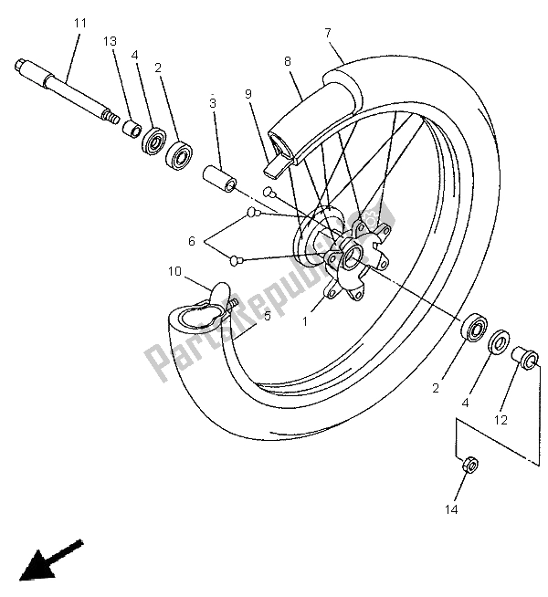 Todas las partes para Rueda Delantera de Yamaha YZ 250 1997