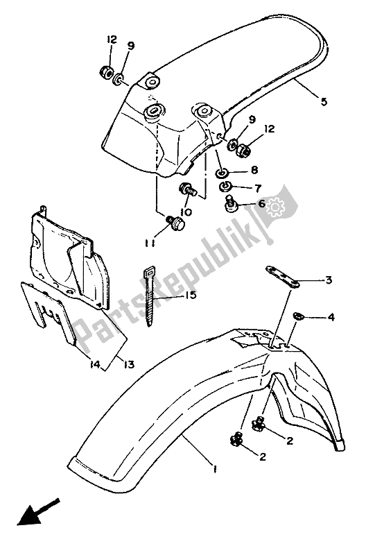 Tutte le parti per il Parafango del Yamaha YZ 80 1986