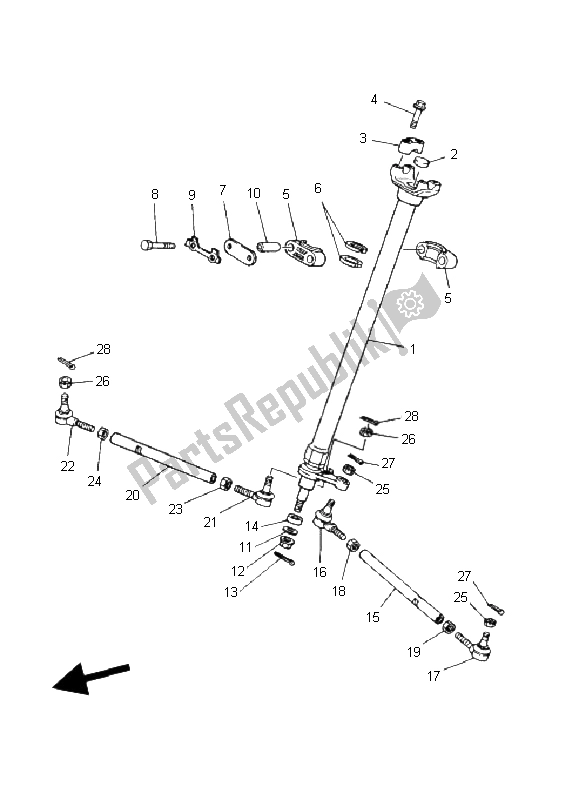 Tutte le parti per il Timone del Yamaha YFM 350 Warrior 2004