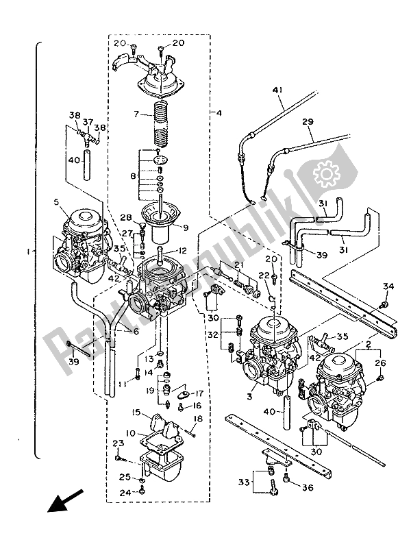 Toutes les pièces pour le Carburateur du Yamaha FJ 1200 1986