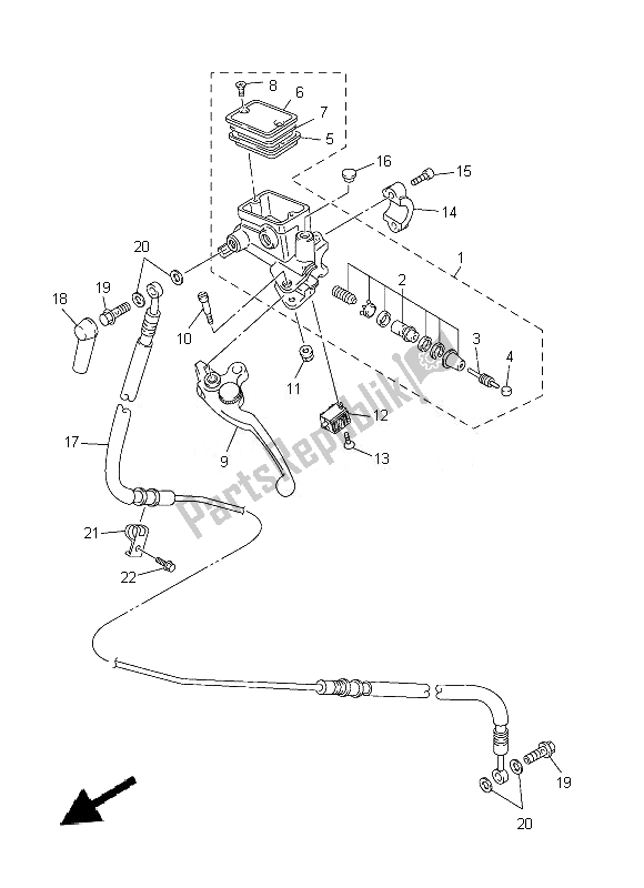 All parts for the Front Master Cylinder 2 of the Yamaha FJR 1300 AE 2014 All parts for the Front Master Cylinder 2 of the Yamaha FJR 1300 AE 2014