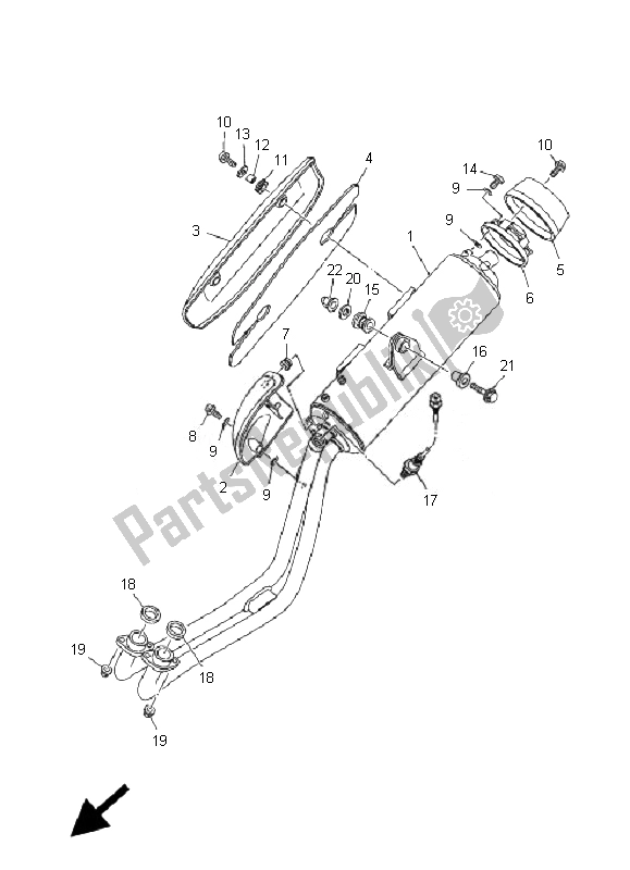 All parts for the Exhaust of the Yamaha XP 500A T MAX 2007