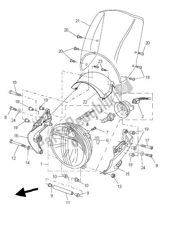 Toutes les pièces pour le Phare du Yamaha BT 1100 Bulldog 2002