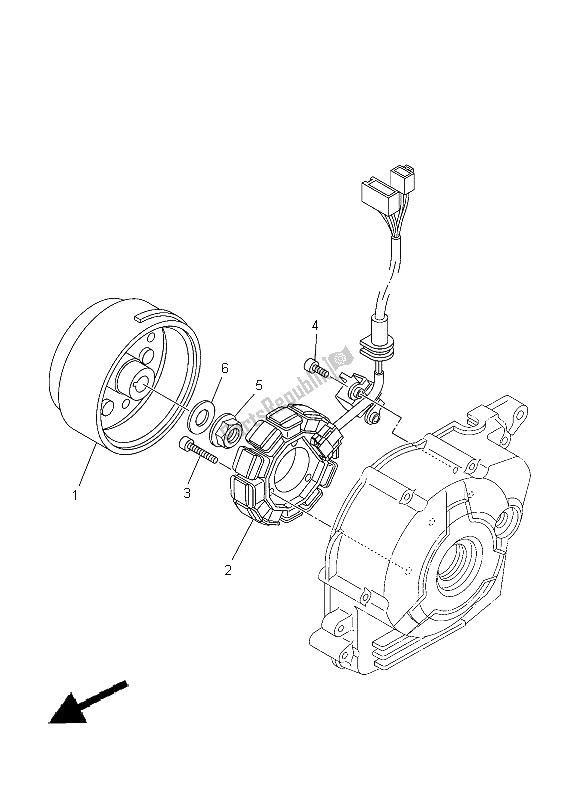 Alle onderdelen voor de Generator van de Yamaha TT R 110E 2012