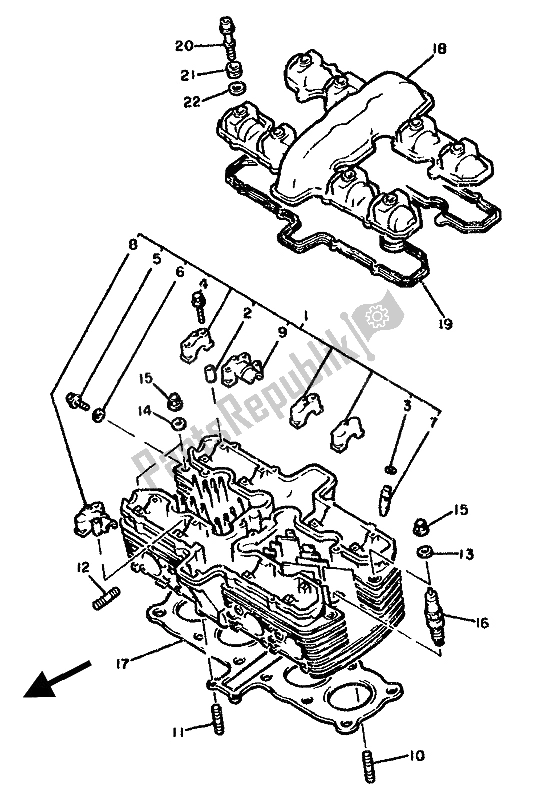 Tutte le parti per il Testata del Yamaha FJ 1100 1985