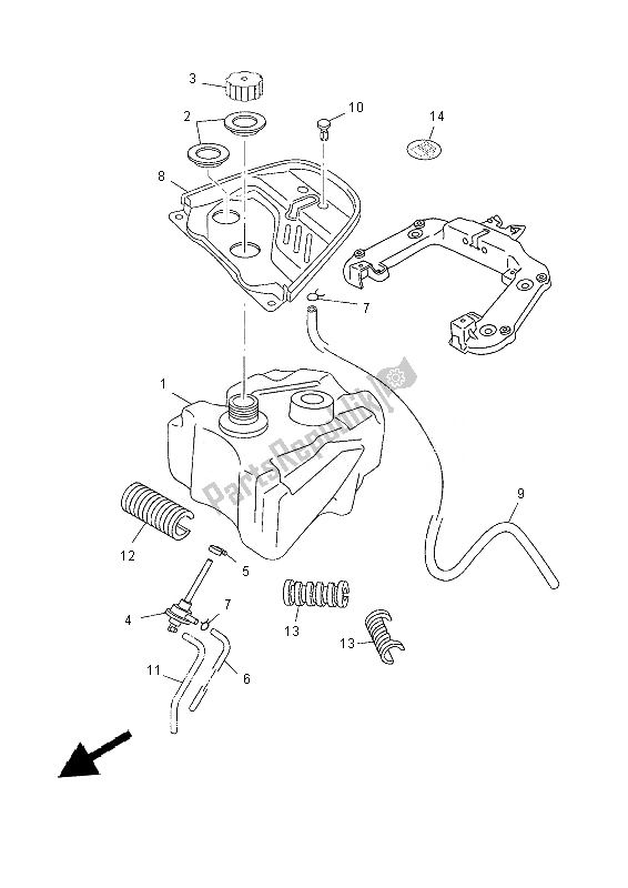 Alle onderdelen voor de Benzinetank van de Yamaha YN 50 EM 2013