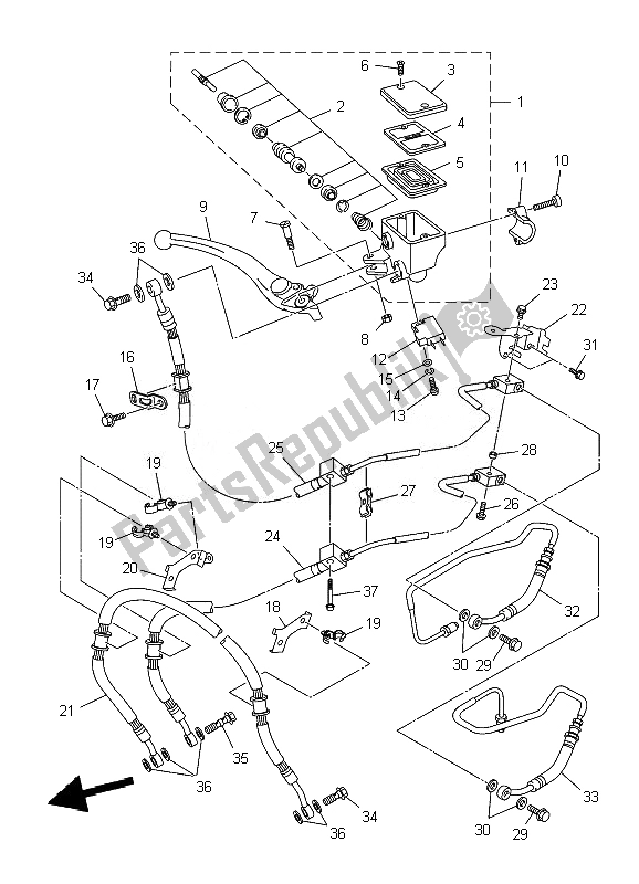 All parts for the Front Master Cylinder of the Yamaha XJ6 SA Diversion 600 2010