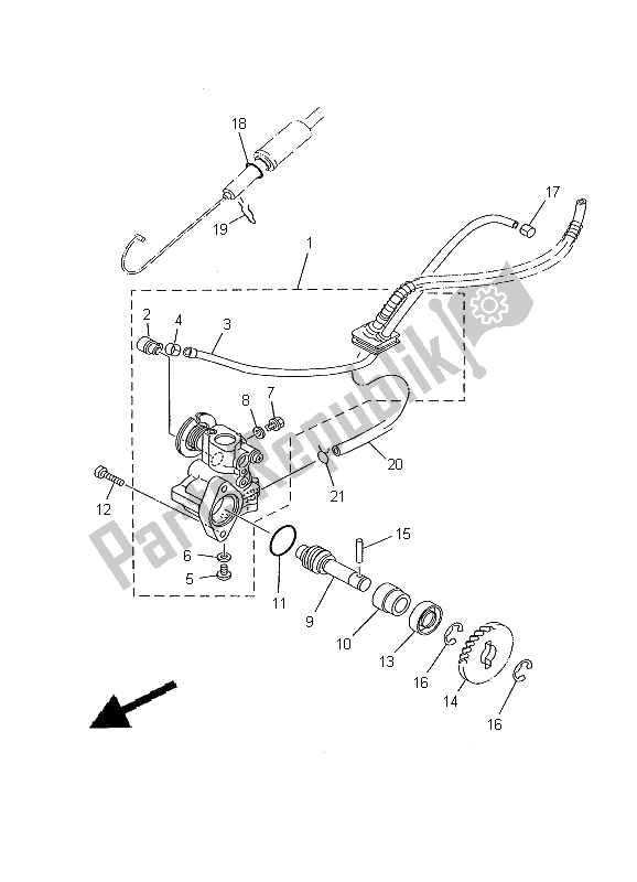 All parts for the Oil Pump of the Yamaha DT 125R 2000