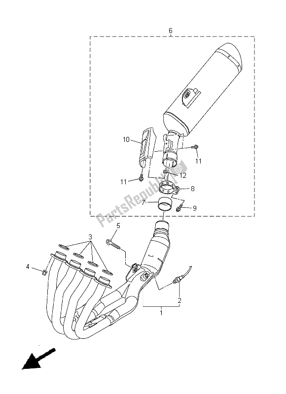 Tutte le parti per il Scarico del Yamaha FZ8 S 800 2014