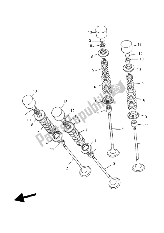 All parts for the Valve of the Yamaha FZ6 NA 600 2007