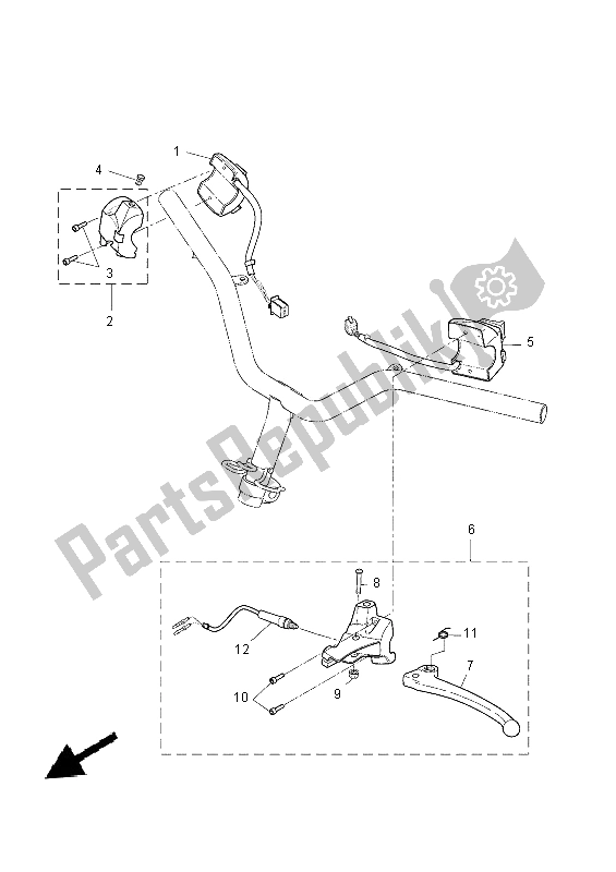 Tutte le parti per il Impugnatura Interruttore E Leva del Yamaha CW 50 2014