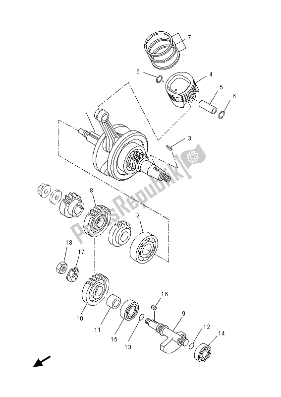 Toutes les pièces pour le Vilebrequin Et Piston du Yamaha YZF R 125 2013