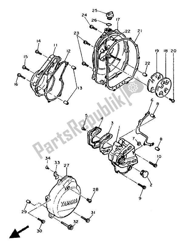 Todas las partes para Tapa Del Cárter 1 de Yamaha FZR 600 Genesis 1992