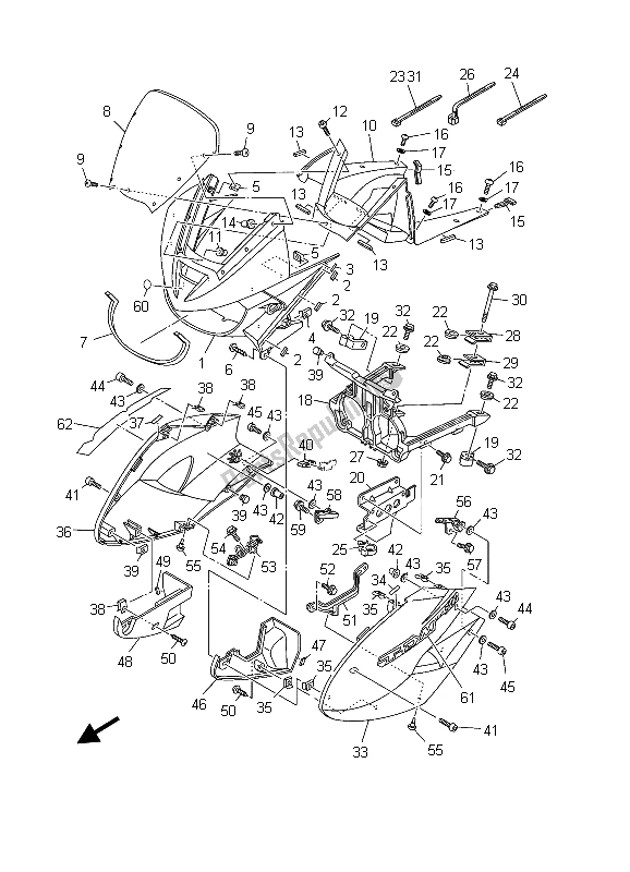 Tutte le parti per il Abbigliamento 1 del Yamaha TDM 900 2003