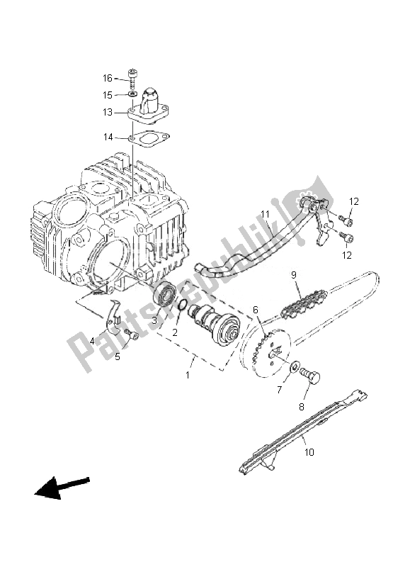 All parts for the Camshaft & Chain of the Yamaha TT R 110E 2010