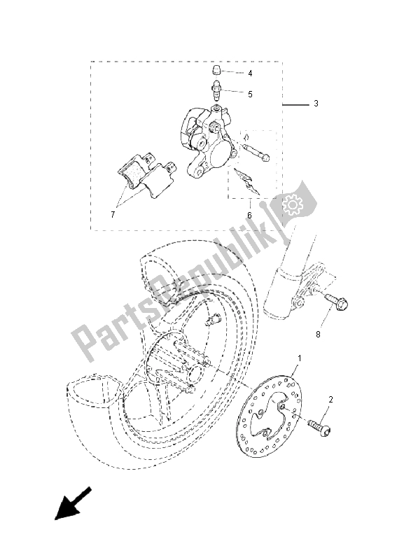 Tutte le parti per il Pinza Freno Anteriore del Yamaha YQ 50L Aerox Replica 2005