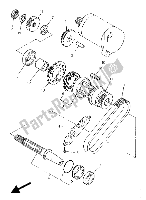 Tutte le parti per il Frizione Di Avviamento del Yamaha XJ 600N 1998