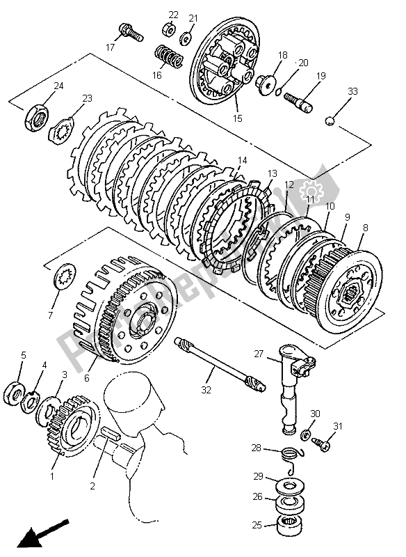 All parts for the Clutch of the Yamaha XV 535 S Virago 1997